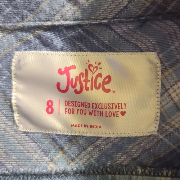🎶3/$20 Sz8 Justice hooded shirt - Picture 9 of 10